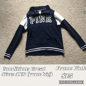 Navy blue sweatshirt from pink